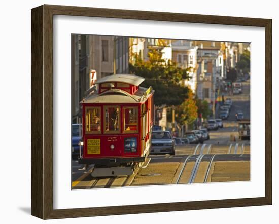 Cable Car on Powell Street in San Francisco, California, USA-Chuck Haney-Framed Photographic Print