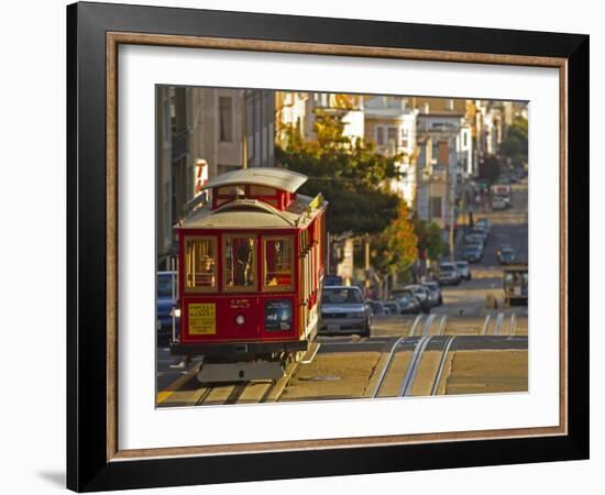 Cable Car on Powell Street in San Francisco, California, USA-Chuck Haney-Framed Photographic Print