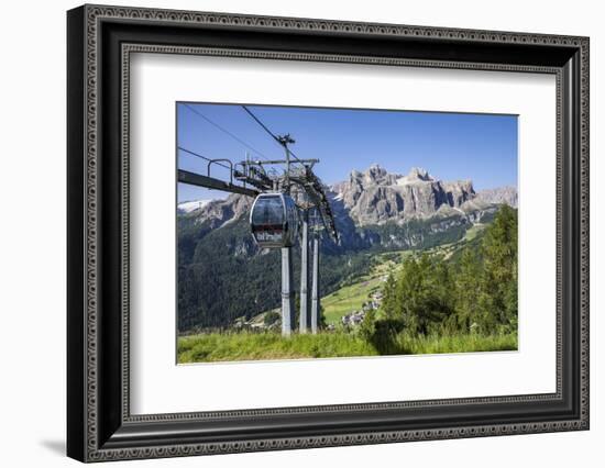 Cable Car on the Col Pradat, in the Valley Kolfuschg, Sella Behind, Dolomites, South Tyrol-Gerhard Wild-Framed Photographic Print