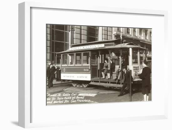 Cable Car on Turn Table, San Francisco, California-null-Framed Art Print