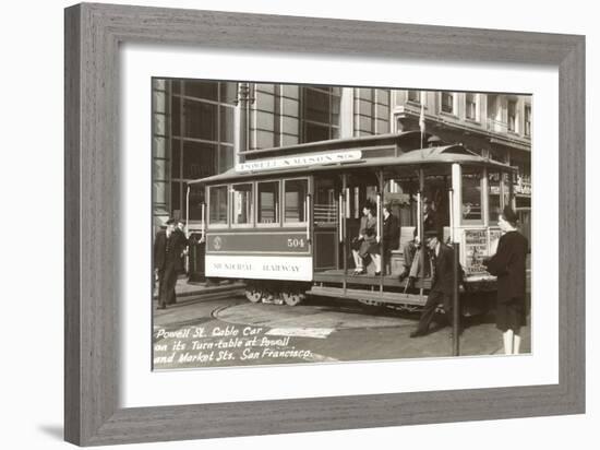 Cable Car on Turn Table, San Francisco, California-null-Framed Premium Giclee Print