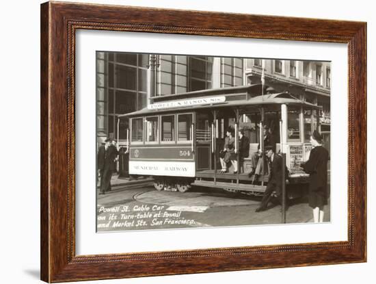 Cable Car on Turn Table, San Francisco, California-null-Framed Premium Giclee Print