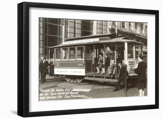 Cable Car on Turn Table, San Francisco, California-null-Framed Premium Giclee Print