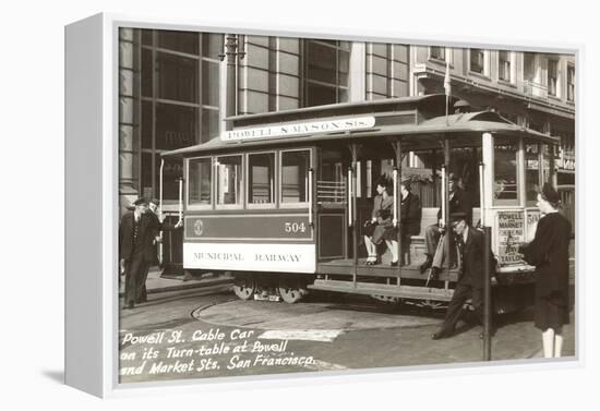 Cable Car on Turn Table, San Francisco, California-null-Framed Stretched Canvas