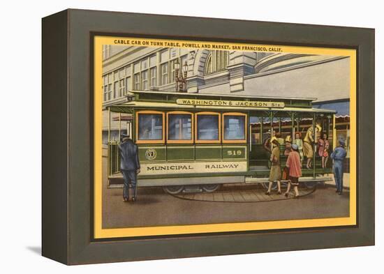 Cable Car on Turntable, San Francisco, California-null-Framed Stretched Canvas