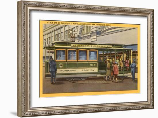 Cable Car on Turntable, San Francisco, California-null-Framed Art Print