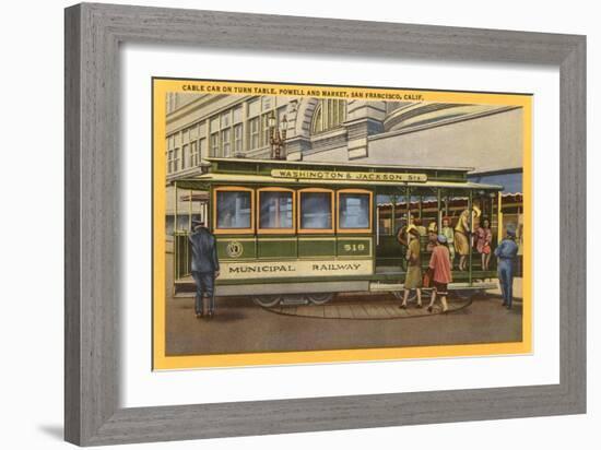 Cable Car on Turntable, San Francisco, California-null-Framed Art Print