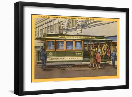 Cable Car on Turntable, San Francisco, California-null-Framed Art Print