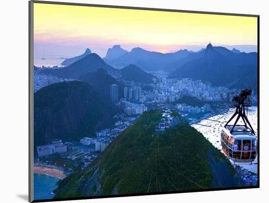 Cable Car to Sugar Loaf Mountain, Rio De Janiero, Brazil-Miva Stock-Mounted Photographic Print