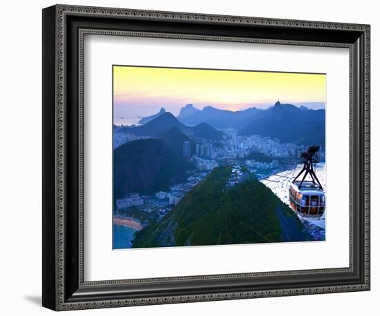 Cable Car to Sugar Loaf Mountain, Rio De Janiero, Brazil-Miva Stock-Framed Photographic Print