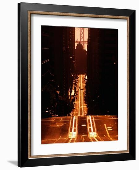 Cable Car Tracks on California Street, San Francisco, U.S.A.-Thomas Winz-Framed Photographic Print