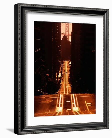 Cable Car Tracks on California Street, San Francisco, U.S.A.-Thomas Winz-Framed Photographic Print