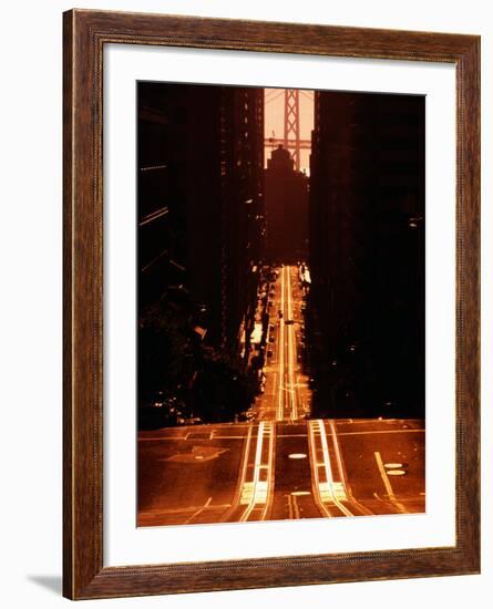 Cable Car Tracks on California Street, San Francisco, U.S.A.-Thomas Winz-Framed Photographic Print