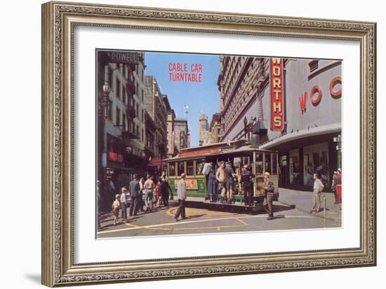 Cable Car Turn-Table, San Francisco, California-null-Framed Art Print