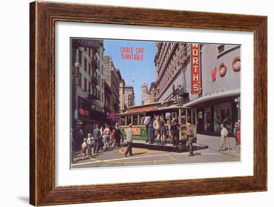 Cable Car Turn-Table, San Francisco, California-null-Framed Art Print