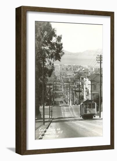 Cable Cars, Fillmore Street, San Francisco, California-null-Framed Art Print