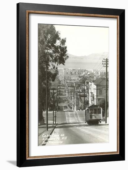 Cable Cars, Fillmore Street, San Francisco, California-null-Framed Art Print