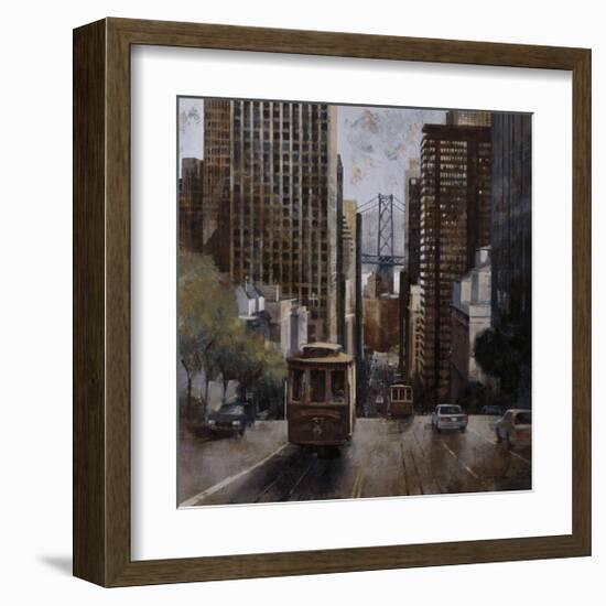 Cable Cars in San Francisco-Marti Bofarull-Framed Giclee Print