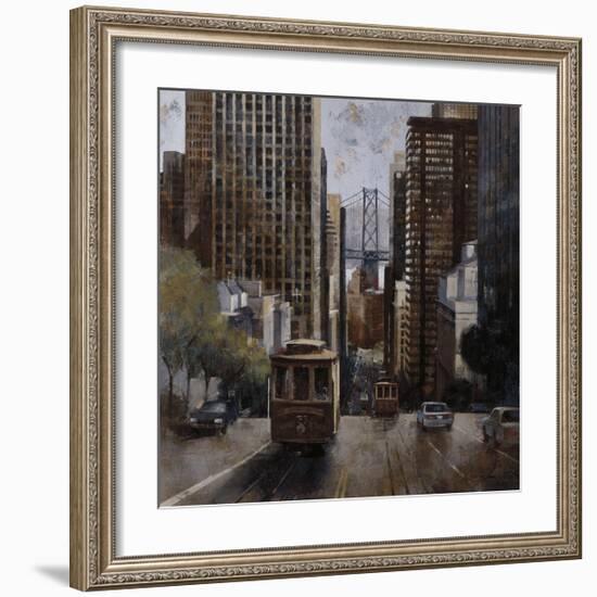 Cable Cars in San Francisco-Marti Bofarull-Framed Giclee Print