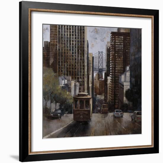 Cable Cars in San Francisco-Marti Bofarull-Framed Giclee Print