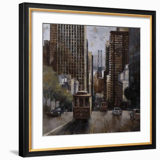 Cable Cars in San Francisco-Marti Bofarull-Framed Giclee Print