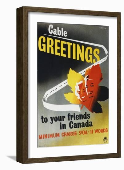 Cable Greetings to Your Friends in Canada-W Machan-Framed Art Print