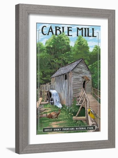 Cable Mill - Great Smoky Mountains National Park, TN-Lantern Press-Framed Art Print