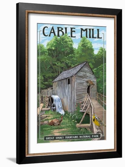 Cable Mill - Great Smoky Mountains National Park, TN-Lantern Press-Framed Art Print