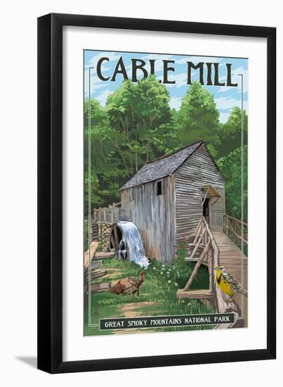 Cable Mill - Great Smoky Mountains National Park, TN-Lantern Press-Framed Art Print