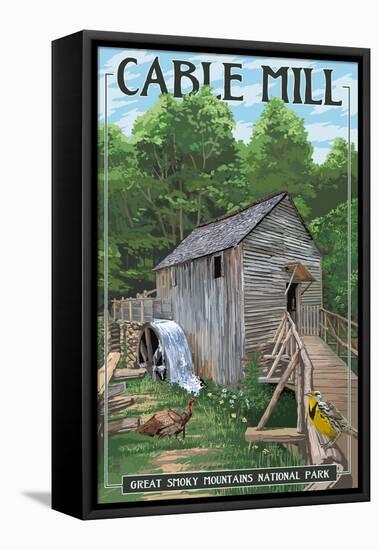 Cable Mill - Great Smoky Mountains National Park, TN-Lantern Press-Framed Stretched Canvas