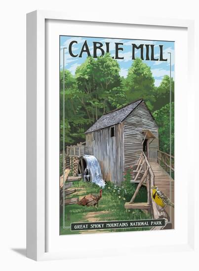 Cable Mill - Great Smoky Mountains National Park, TN-Lantern Press-Framed Premium Giclee Print