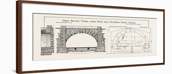 Cable Railway Tunnel under River Near Van Buren Street-null-Framed Giclee Print