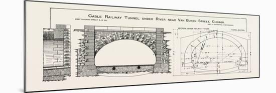 Cable Railway Tunnel under River Near Van Buren Street-null-Mounted Giclee Print