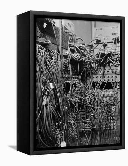 Cables on Early Computer-Jerry Cooke-Framed Premier Image Canvas