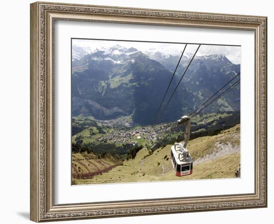 Cableway Wengen-Mannlichen, Lauterbrunnen Valley, Bernese Oberland, Swiss Alps, Switzerland, Europe-Hans Peter Merten-Framed Photographic Print