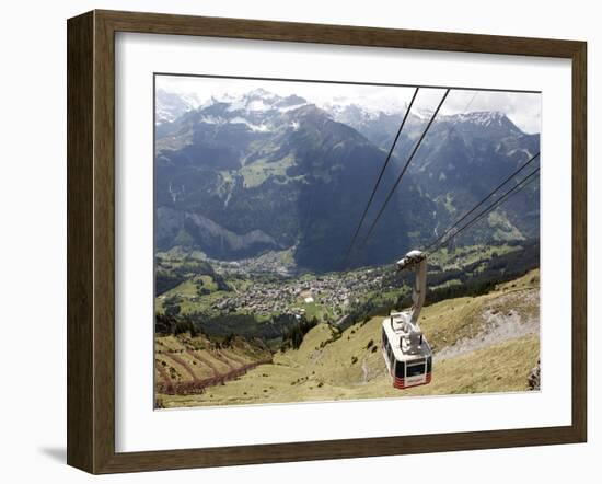 Cableway Wengen-Mannlichen, Lauterbrunnen Valley, Bernese Oberland, Swiss Alps, Switzerland, Europe-Hans Peter Merten-Framed Photographic Print