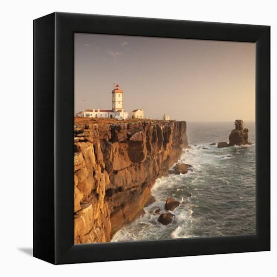 Cabo Carvoeiro lighthouse, Costa da Prata, Silver Coast, Peniche, Atlantic Ocean, Portugal, Europe-Markus Lange-Framed Premier Image Canvas
