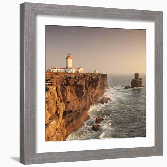 Cabo Carvoeiro lighthouse, Costa da Prata, Silver Coast, Peniche, Atlantic Ocean, Portugal, Europe-Markus Lange-Framed Photographic Print