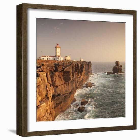 Cabo Carvoeiro lighthouse, Costa da Prata, Silver Coast, Peniche, Atlantic Ocean, Portugal, Europe-Markus Lange-Framed Photographic Print