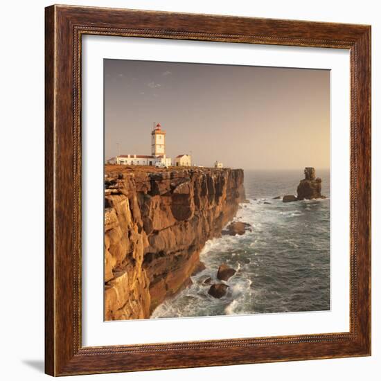 Cabo Carvoeiro lighthouse, Costa da Prata, Silver Coast, Peniche, Atlantic Ocean, Portugal, Europe-Markus Lange-Framed Photographic Print