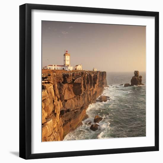 Cabo Carvoeiro lighthouse, Costa da Prata, Silver Coast, Peniche, Atlantic Ocean, Portugal, Europe-Markus Lange-Framed Photographic Print