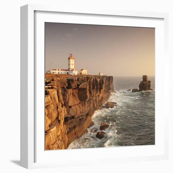 Cabo Carvoeiro lighthouse, Costa da Prata, Silver Coast, Peniche, Atlantic Ocean, Portugal, Europe-Markus Lange-Framed Photographic Print