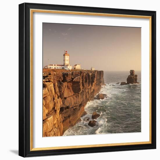 Cabo Carvoeiro lighthouse, Costa da Prata, Silver Coast, Peniche, Atlantic Ocean, Portugal, Europe-Markus Lange-Framed Photographic Print