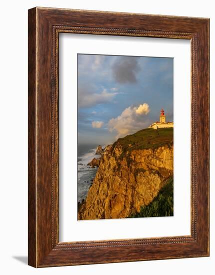 Cabo do Roca Lighthouse at last light in Colares, Portugal-Chuck Haney-Framed Photographic Print