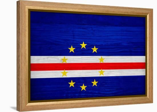 Cabo Verde Flag Design with Wood Patterning - Flags of the World Series-Philippe Hugonnard-Framed Stretched Canvas