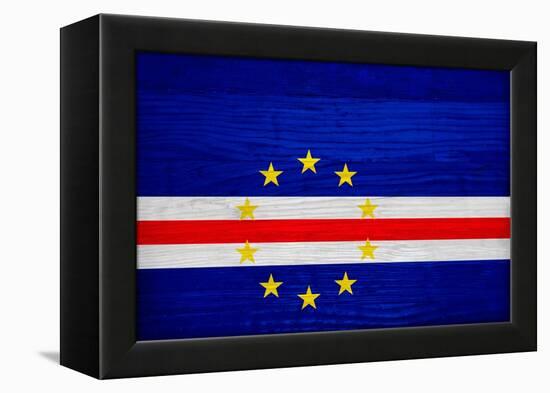 Cabo Verde Flag Design with Wood Patterning - Flags of the World Series-Philippe Hugonnard-Framed Stretched Canvas