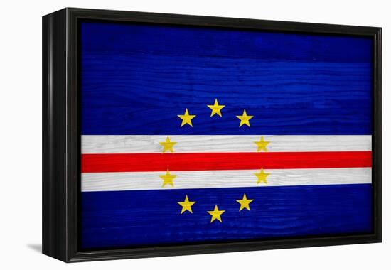 Cabo Verde Flag Design with Wood Patterning - Flags of the World Series-Philippe Hugonnard-Framed Stretched Canvas