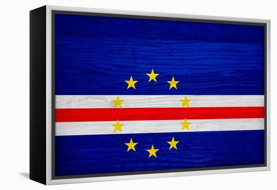 Cabo Verde Flag Design with Wood Patterning - Flags of the World Series-Philippe Hugonnard-Framed Stretched Canvas