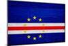 Cabo Verde Flag Design with Wood Patterning - Flags of the World Series-Philippe Hugonnard-Mounted Art Print