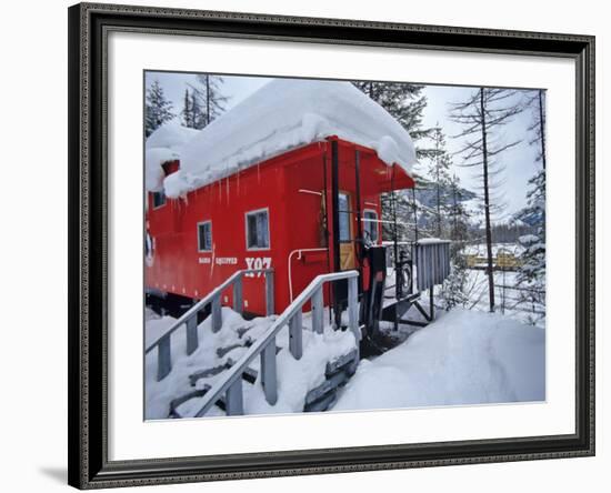 Caboose Lodging at Izaak Walton Lodge, Essex, Montana, USA-Chuck Haney-Framed Photographic Print